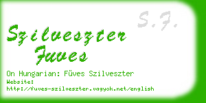 szilveszter fuves business card